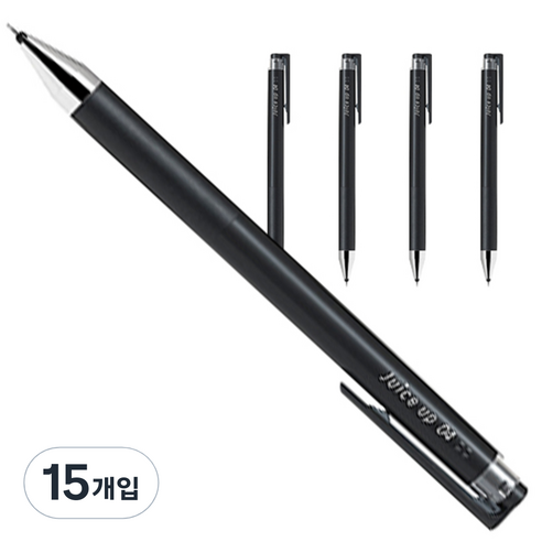 파이롯트 쥬스업 젤잉크 중성 노크펜 0.4mm, 블랙, 15개입