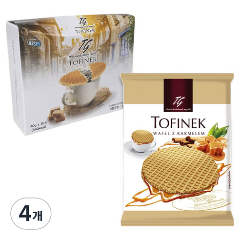 하늘처럼 카라멜 와플 토피넥, 120g, 4개