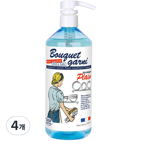 부케가르니 에코 1종 주방세제 무향, 750ml, 4개