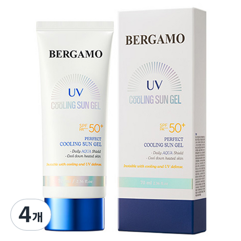 베르가모 퍼펙트 쿨링 선 젤 SPF50+ PA++++, 70ml, 4개
