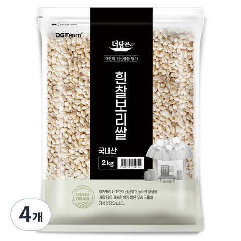 더담은 국산 흰찰보리쌀, 2kg, 4개