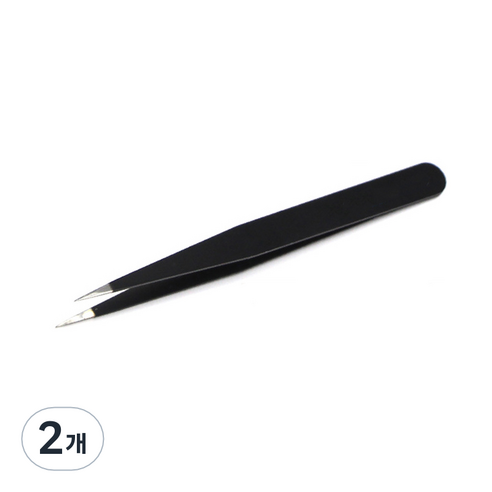 고급 속눈썹 핀셋, 2개, 블랙