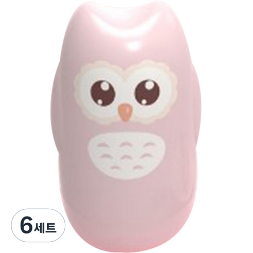 블루마켓 베이비 귀여운 케이스 네일 키트, 부엉이 핑크, 6세트