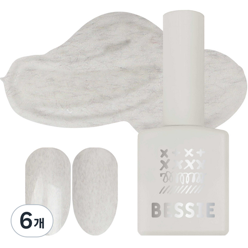 BESSIE 컬러 젤네일, TD16 블러 아이보리, 11ml, 6개