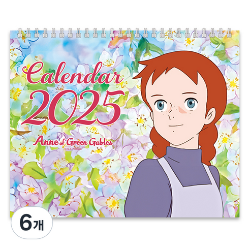 플라잉웨일즈 빨강머리앤 2025 벽걸이 캘린더, 그린, 6개