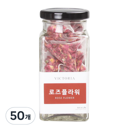 빅토리아 보틀 로즈플라워 차, 1g, 50개, 50개, 1개입