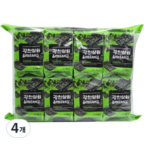 삼원 광천 올리브유 녹차 도시락김 16p, 64g, 4개