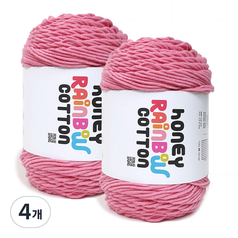 니뜨 허니 레인보우 코튼 뜨개실 100g, 306핑크, 4개