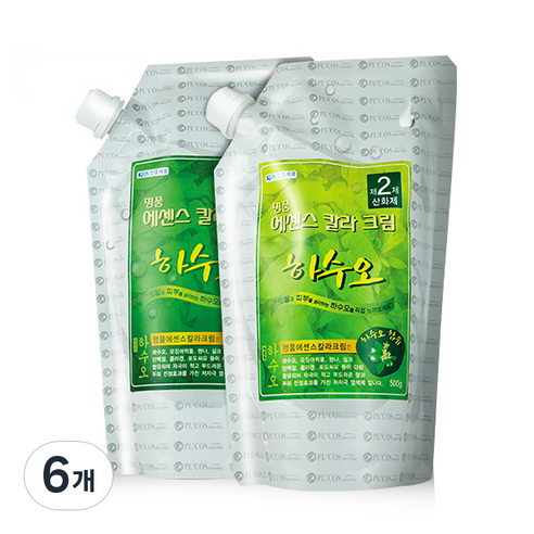 하수오 명품 에센스 칼라 크림 염모제 1제 500ml + 2제 500ml, 5N자연갈색, 6개