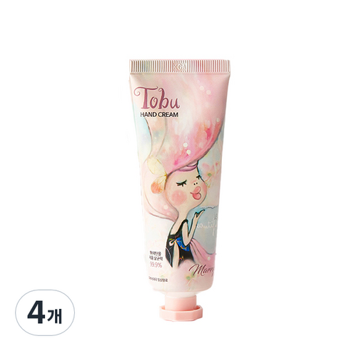 Tobu 손세정 보습 핸드크림 메리향, 50g, 4개
