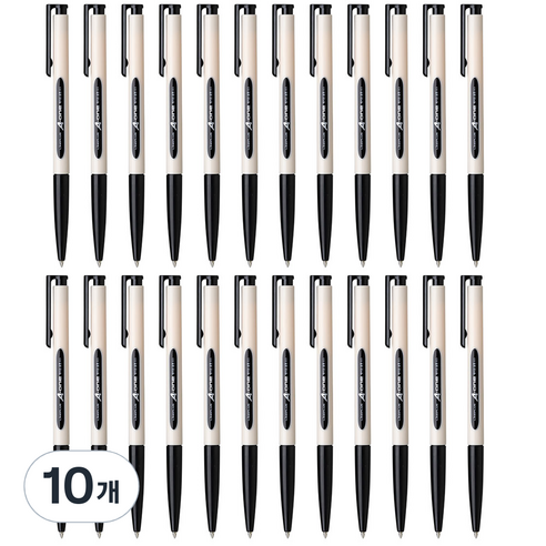 라인플러스 에이원 볼펜 0.5mm 12p, 흑색, 10개