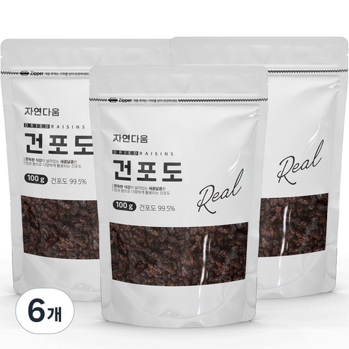 자연다움 건포도, 100g, 6개