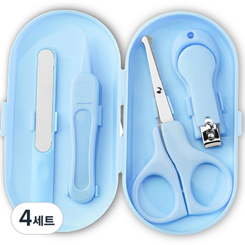 잇곰 심플 유아 손톱 깎이 4종 세트, 블루, 4세트