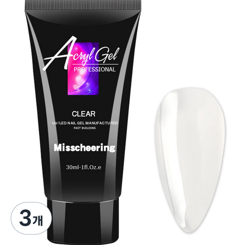 스위스녹스 셀프 인조 손톱 연장 베이직 폴리젤 30ml, 클리어, 3개