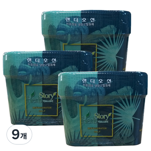랜디오션 허브스토리 냉장고 탈취제 참숯, 260g, 9개