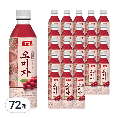 양반 오미자 음료, 500ml, 72개