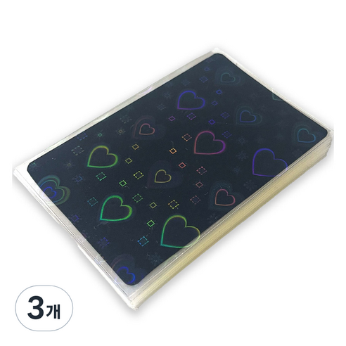 리코즈 홀로그램 포토카드 슬리브 50p, 01 스퀘어하트, 3개