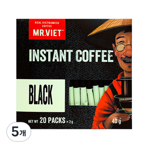 MR.VIET 블랙 원두커피믹스, 40g, 5개, 1개입