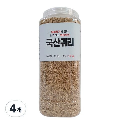 대한농산 통에담은 국산귀리, 4개, 1.6kg