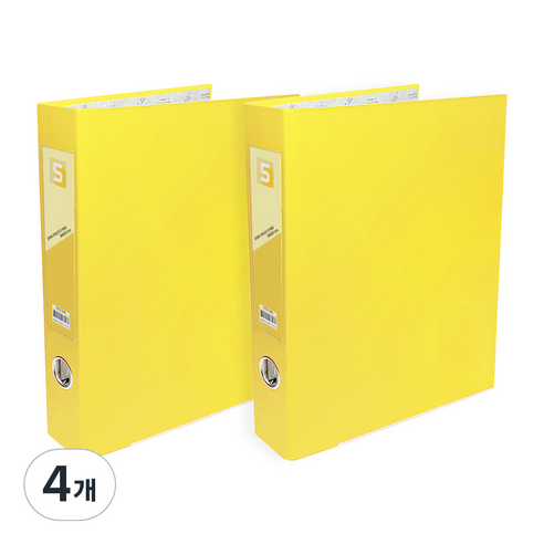 투코비 도노 D링 바인더 3공 A4 5cm, 노랑, 4개