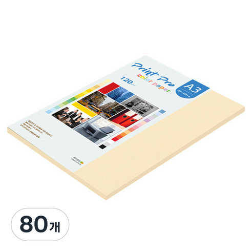 종이문화 프린트 프로 칼라복사지 No 02 아이보리 120g, A3, 80개