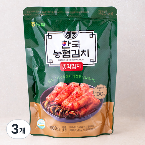 한국농협김치 총각김치, 500g, 3개