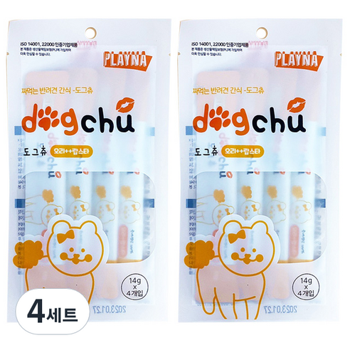플레이나 도그츄 간식 4p, 오리 + 랍스타, 4세트