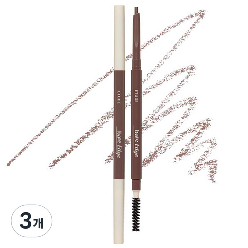 에뛰드 베어 엣지 슬림 브로우 0.1g, 02 내추럴 브라운, 3개