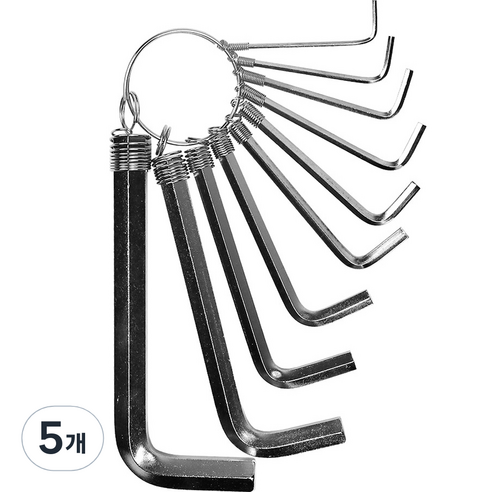 툴스피아 육각렌치 10p 세트, 5개