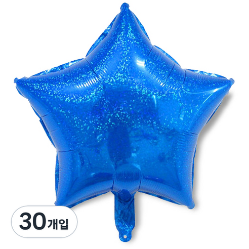 와우파티코리아 별 홀로그램 은박풍선 자동 22 x 20 cm, 블루, 30개입