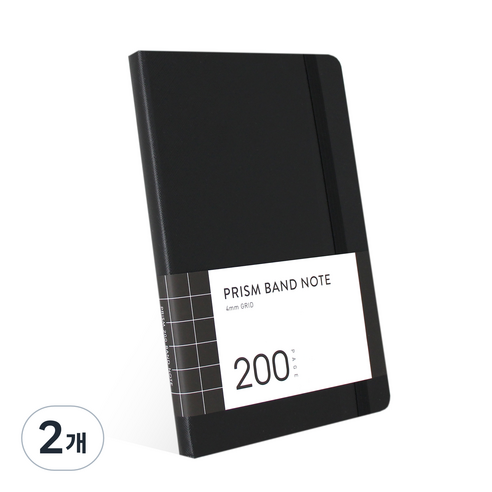 인디고 프리즘 200 밴드노트 모눈, 블랙, 2개