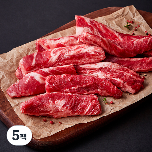 미국산 리테일팩 소갈비살 원육 (냉장), 0.8kg, 5팩