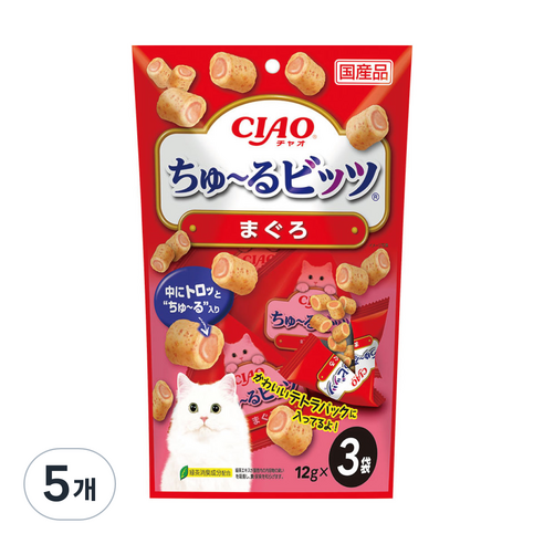 챠오츄르 이나바 고양이 비츠 CS-171 3p, CS-171 참치, 36g, 5개