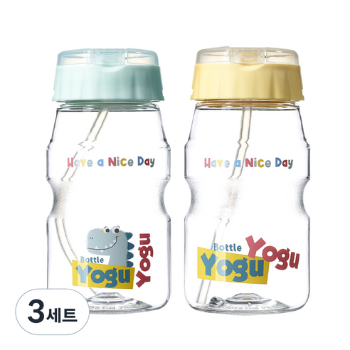 코멕스 요구요구 빨대물병 2종 세트 460ml, 민트 + 옐로우, 3세트