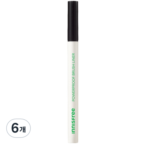 이니스프리 New 파워프루프 브러시 라이너 0.6g, 1호 블랙, 6개