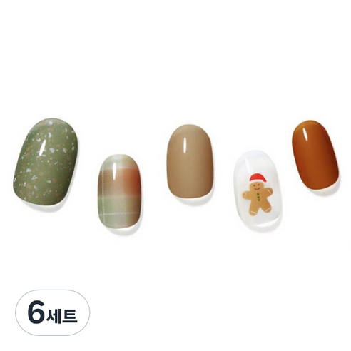 데싱디바 글레이즈 네일스티커 세트, 산타 쿠키, 6세트