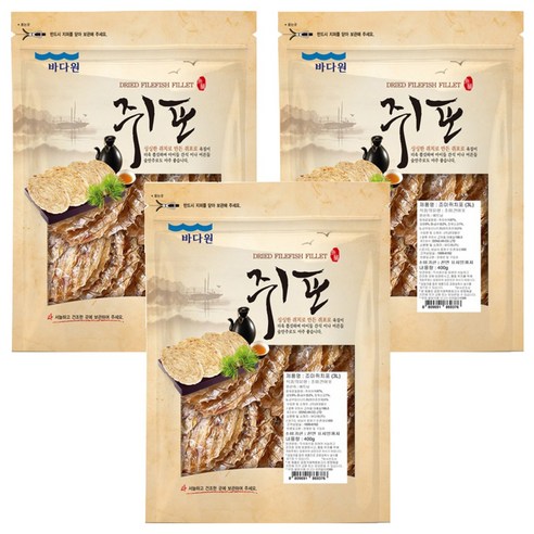 바다원 쫄깃쫄깃 대왕 쥐포, 400g, 3개