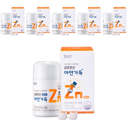 함소아 글루콘산 아연가득, 120정, 120g, 6개