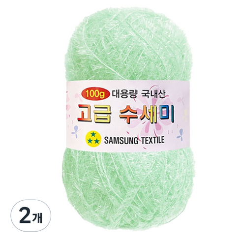 yarna 대용량 고급 수세미 100g, 134 베이비민트, 2개
