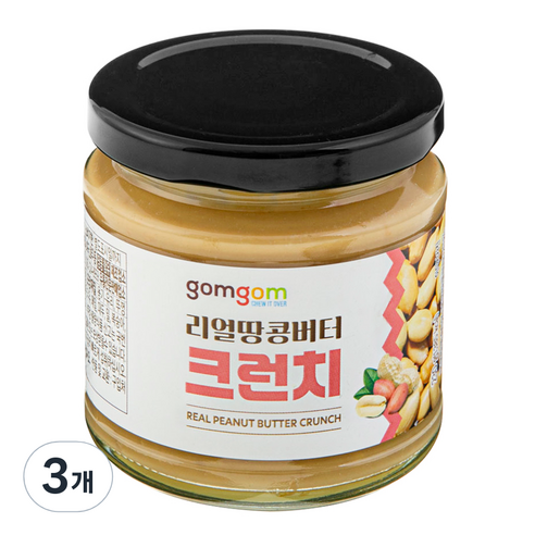 곰곰 리얼 땅콩버터 크런치, 230g, 3개