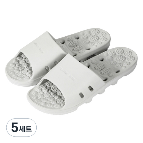 언헤브 패션 지압 슬리퍼 250, 03 그레이, 5세트
