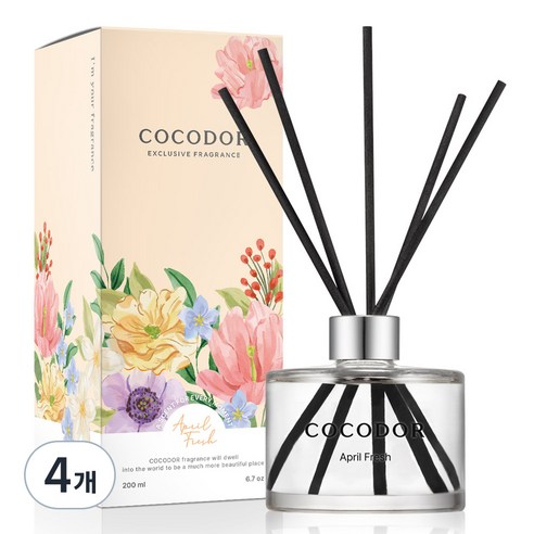 코코도르 디퓨저, 에이프릴프레쉬, 200ml, 4개