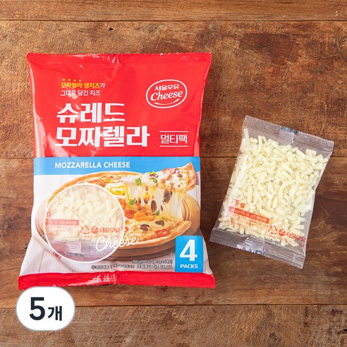 서울우유 멀티팩 모짜렐라 피자치즈, 75g, 4개입, 5개