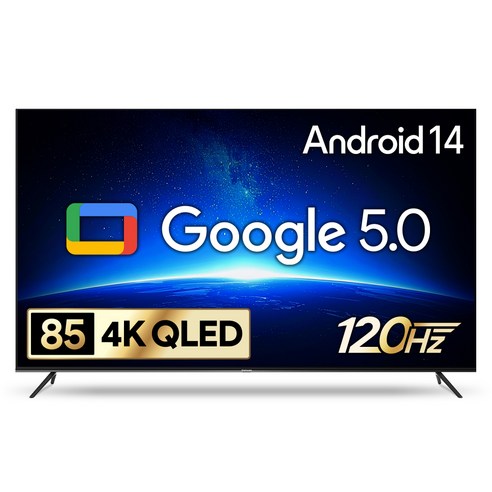 더함 CHIQ 4K UHD QLED DLG 120Hz 돌비 AI 스마트 구글5.0 TV, 215cm(85인치), UA851QLED Google 5.0 120Hz 2025, 벽걸이형, 방문설치