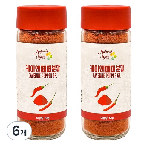 내츄럴스파이스 케이엔페퍼분말, 55g, 6개