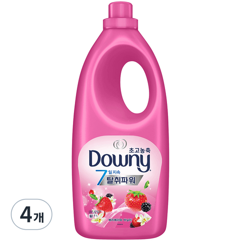 다우니 초고농축 섬유유연제 베리베리와 바닐라 본품, 2L, 4개