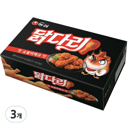 농심닭다리 핫숯불바베큐, 66g, 3개