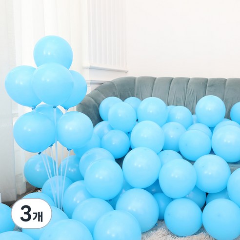 피앤비유니티 스탠다드 라운드 풍선 25cm 100p, 24 라이트블루, 3개