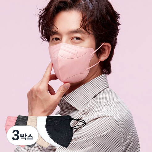 케이바이오 새부리형 컬러 황사마스크 KF94 대형, 50개입, 3개, 핑크