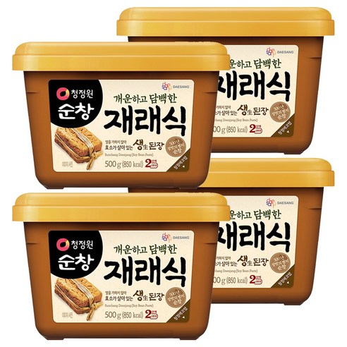 청정원순창 재래식 생된장, 500g, 4개